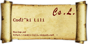 Csáki Lili névjegykártya