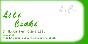 lili csaki business card