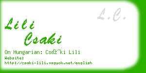 lili csaki business card